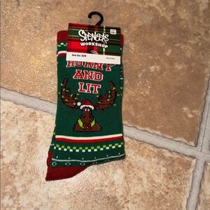 NWT Spencer's Workshop Funny Christmas Socks one size fits most **AGES 14+**